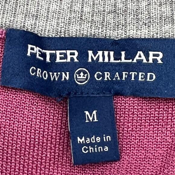 Peter Millar Crown Crafted Cashmere Quarter Zip Pullover Long Sleeve Knit Pink - Picture 3 of 6